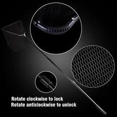 118 Inches Folding Fishing Landing Net and Fishing Tackle Backpack Black(Digital
