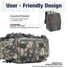 Fishing Backpack with 2 Rod Holders & 4 Tackle Boxes, Large Storage Bag, Rain Co