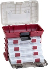 Multi-Compartment Fishing Gear Organizer with Bulk Storage and Viewing Lid