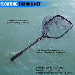 PLUSINNO Fishing Gear,Fishing Backpack with Floating Fishing Net,Tackle Boxes,Wa