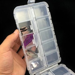 Weihe Mini Fishing Tackle Box Red 10 Compartments for Small Clear Plastic Waterp