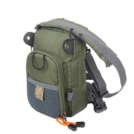 Small Fly Fishing Chest Pack | Lightweight Fishing Tackle Storage Army Green