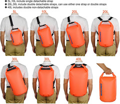 Waterproof Dry Bag, 5L/10L/20L/30L/40L, Roll Top Dry Sack, Keeps Gears Dry