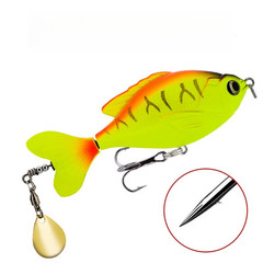 5PCS 9.5cm Topwater Popper Bait with Lifelike Spinner for Bass Fishing