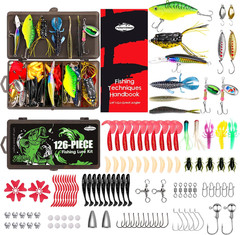 Fishing Lures – Tackle Box with Tackle Included, Fishing Kit with Vibs, Frogs, M