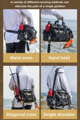 Fishing Tackle Bag with Adjustable Waist Strap, Portable Multi-function Fishing