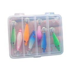 Biomimetic Squid Hook Bait 5.5cm 7pcs Green Pink Purple Yellow Set