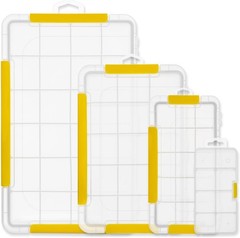 4-Piece Transparent Tackle Box Set with Removable Dividers – Fishing Organizer