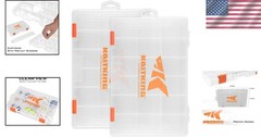 Clear Fishing Tackle Box Set – 2 Pack with Removable Dividers for Custom Storage