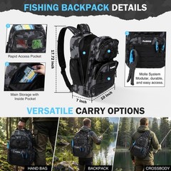 Fishing Gear, Fishing Backpack with Tackle Box, Waterproof tackle Backpack wi…