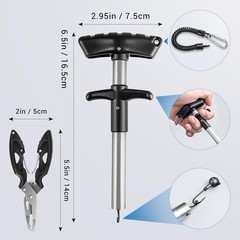 315PCS Portable Fishing Lures Tackle Box with Pliers & Hook Remover, 3-Tier C…