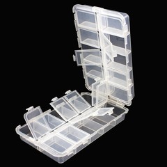Tackle Plastic 20 Compartments Fishing Lure Bait Storage Box Holder Clear Case