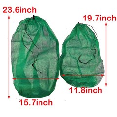Portable Fishing Net Bag Drawstring Fishing Net Nylon Mesh Fishing Bag Fishin…