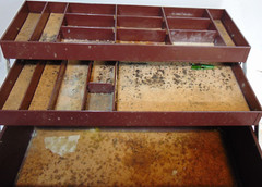 Vintage Kennedy Tackle Box 18″ Handle Compartments 2 Trays Rare Old Hinges LOGO