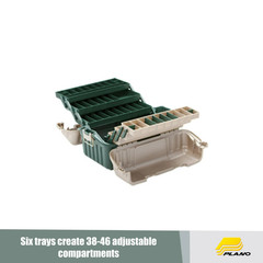 Plano 6-Tray Hip Roof Fishing Tackle Box Green/Sand Large Size Storage Case