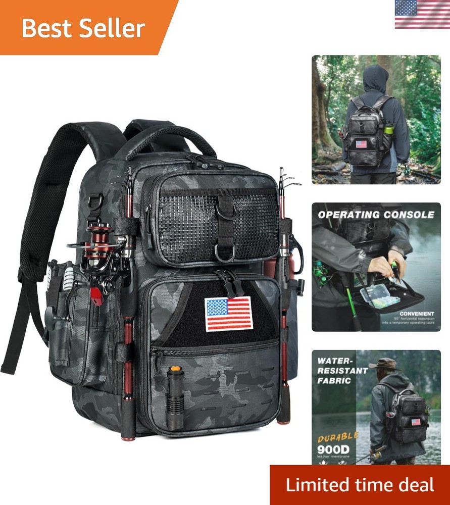 Multi-Functional Fishing Backpack with Dual Rod Storage – Perfect Gift for Men