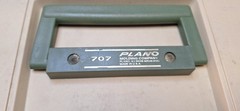 Vintage Plano 707 Tackle Box Tan/Green Made in USA two drawer plus top storage
