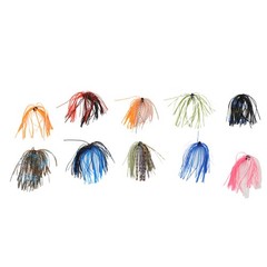 10 Bundles Silicone Jig Skirts for Bass Trout Walleye Crappie Fishing Lures 7cm
