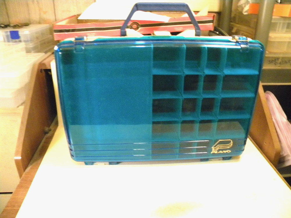 Plano Two Tier Satchel Blue tackle box 16 1/2″ x 12″ x 4 3/4″ Made in USA