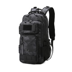 Chardime fishing backpack with rod holder,tackle 35 liters, Black Camouflage