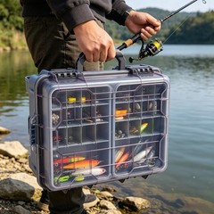 3-Layers Large Fishing Tackle Storage Box Removable Tackle Tray Utility Boxes