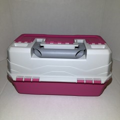 Essentials 2-Tray Fishing Tackle Box Removable Dividers Organizer Made In USA