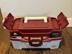 Plano 1-Tray Tackle Box with Dual Top Access – Red White