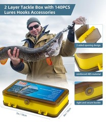 140PCS Fishing Lures Kit with Pliers, Fishing Trackle Box with Tackles, Bioni…