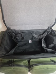 Vintage Orvis Battenkill Green Canvas Brown Leather Padded Gear Tackle Reel Bag