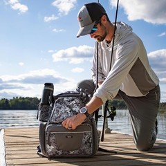 Fashion-Forward Veil Camouflage Fishing Backpack with Extra Protection Features