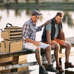 Fishing Backpack, Tackle Storage Bag with Rod Holders & Cooler | Water Resist…