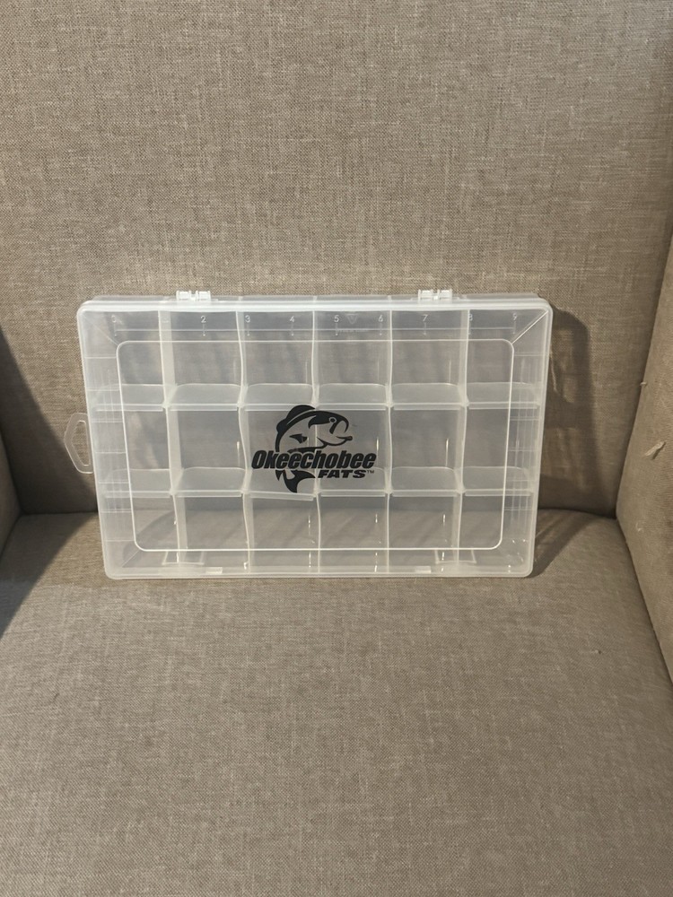 Okeechobee Fats Clear Plastic Tackle Utility Box Organizer Storage Compartment