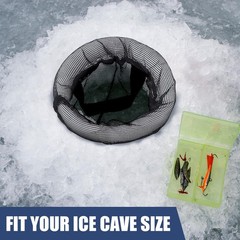 2 PCS 35.4 Inch Ice Fishing Well Catching Basket 8 Inch Mouth Storage Net Bag