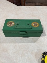 vintage tackle box with lures