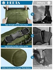 Dry Bag Waterproof for Women Men, 5L//20L/30L/40L Roll Top 10L Pitch Green