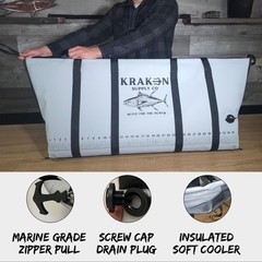 KRAKEN SUPPLY CO 48” Fish Kill Bag Game Leak Proof Insulated 48X24, Grey