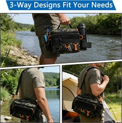 Fishing Tackle Bags with Tackle Box,Waterproof,Padded Shoulder Strap,Gear Storag