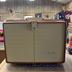 Vintage Plano 777 Tackle Box 6 Drawer Storage Organizer Tan Brown With Baits