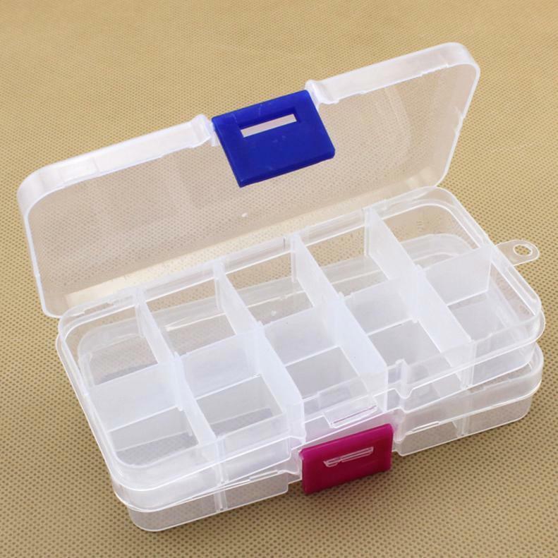 2pcs Adjustable 10 Compartments Plastic Box Fishing Tackle Box For Fishing Lure
