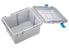 Plano PLAM1071B Marine Water Resistant Bin Storage Box, Gray w/Blue ABS Latches