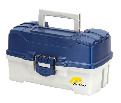 NEW Plano 2 Tray tackle box – Blue Metallic/Off White