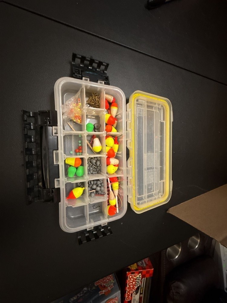 Plano Double-Sided Tackle Organizer with Assorted Fishing Floats and Weights
