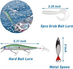 Saltwater Fishing Tackle Kit,131pcs Surf Fishing Gear with Saltwater Fishing …