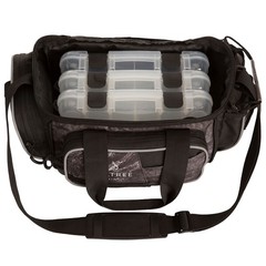 Fishing Tackle Bag with 3 Medium Utility Boxes Adjustable Padded Shoulder Strap