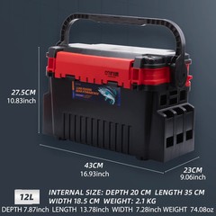 Fishingfans Multi-Function Fishing Tackle Box Bucket Lure Storage 6L/12L
