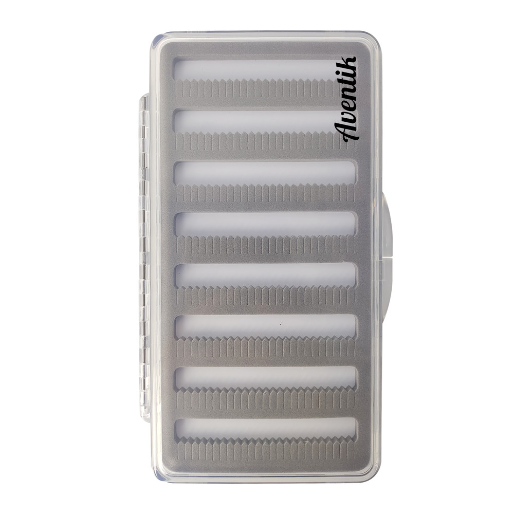 Aventik Super Slim Transparent Fly Hook Box Foam Magnetic Pad Fishing Tackle Box
