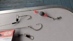 One Light Keyer Bait Box Tray Tackle Box Gray W/ Lures And More. Flip Top