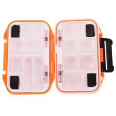 Waterproof Double Side Fishing Storage Box Durable Plastic Orange Lure Holder