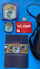 BASS TACKLE PACK Member Blue & Black Soft Zip Up Bag Embroidered B.A.S.S. PATCH