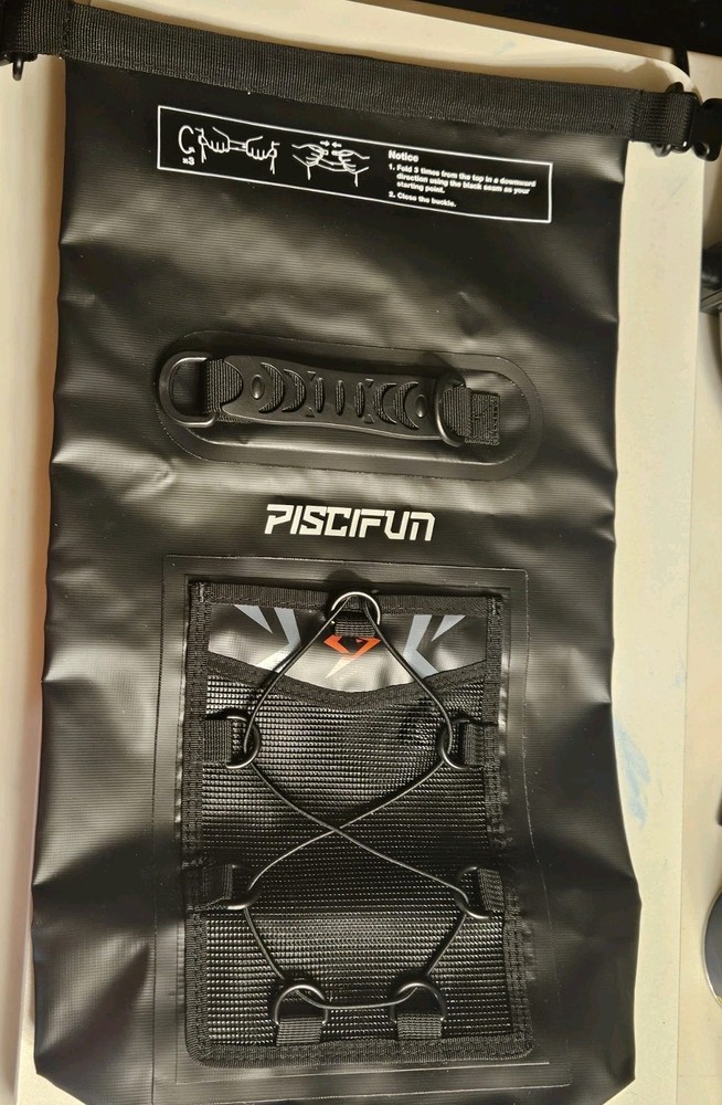 Waterproof Fishing Tote By Piscifun 23” Tall By 14 1/2” Wide New Open Box BLACK